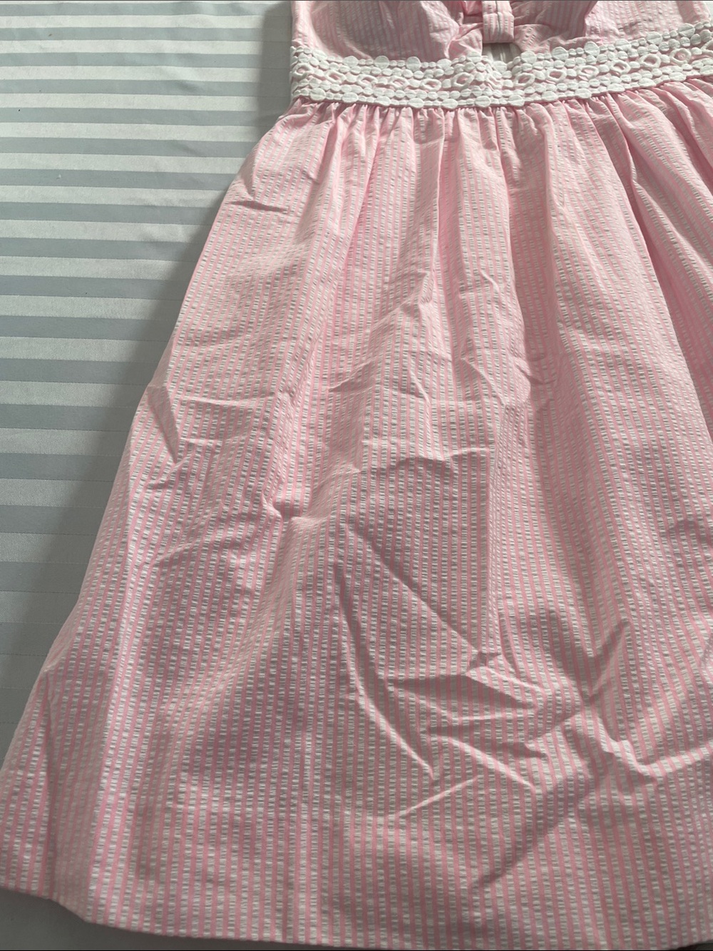 Lilly Pulitzer Pink & White Striped Spaghetti Strap Sundress with Bow - Picture 4 of 12